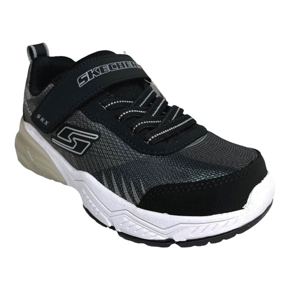 Kids Skechers WIDE Fit Black and White Shoes NEW Kids Size Wide 13 - Picture 3 of 13